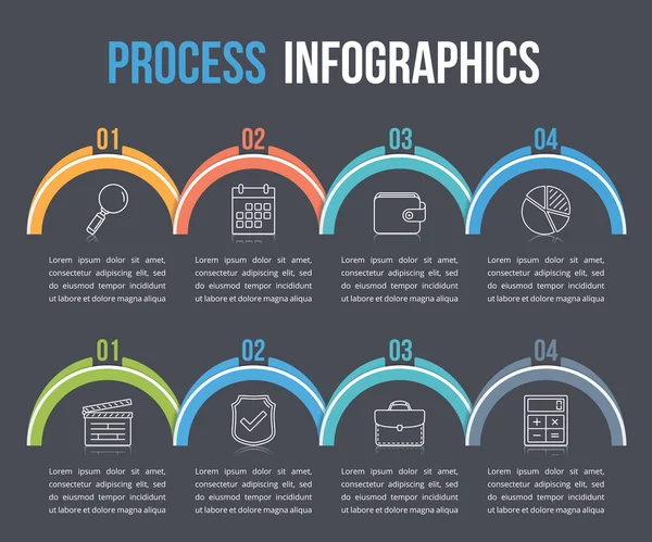 Plantilla Infográfica Con Cuatro Pasos Opciones Flujo Trabajo Diagrama Proceso — Archivo Imágenes Vectoriales