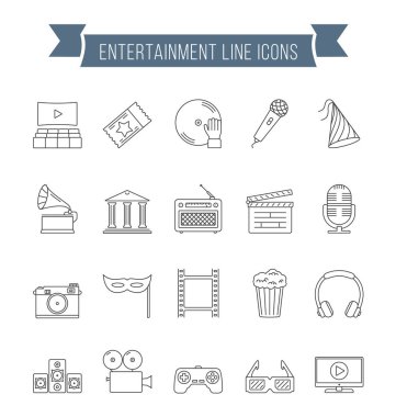 20 eğlence hattı simgesi, vektör eps10 illüstrasyon