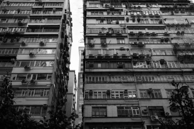 Hong Kong - 17 Ağustos 2018: Hong Kong akşam sokaklarında