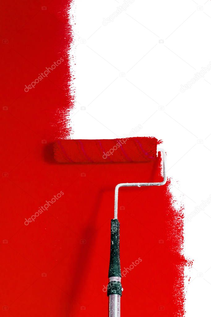 paint roller, paint the walls, isolated