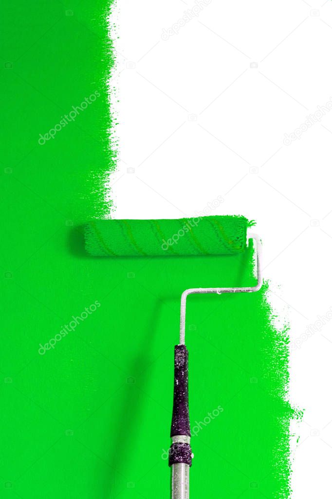 paint roller, paint the walls, isolated