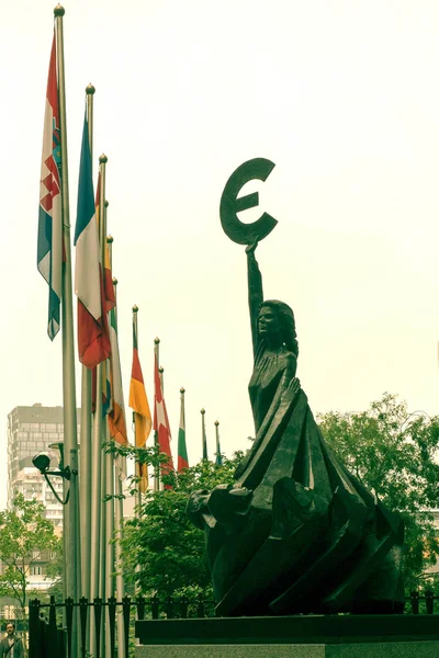 Bruxelles Belgique Juin 2018 Union Européenne Les Drapeaux Bâtiment Parlement — Photo