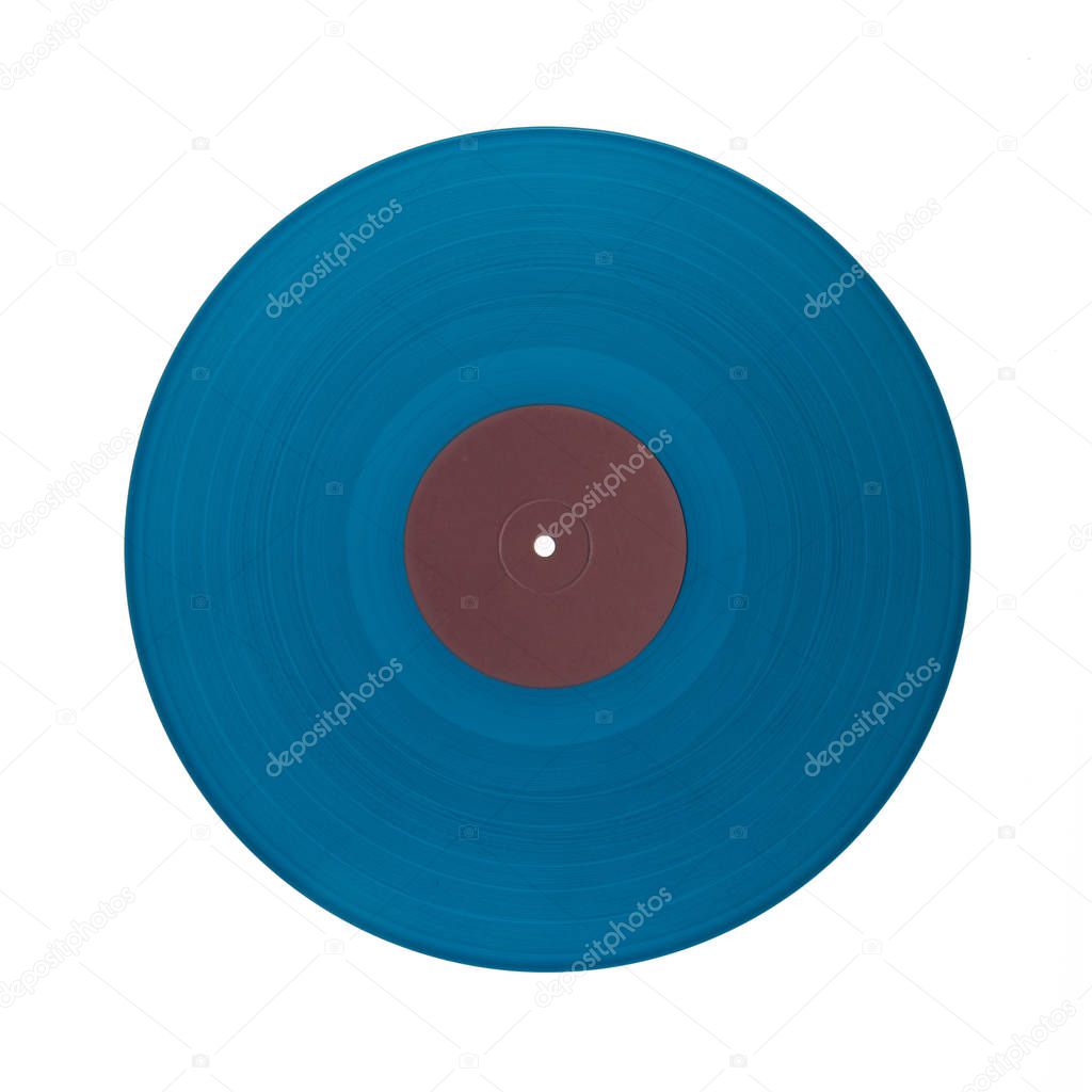 Color vinyl record isolated on white background