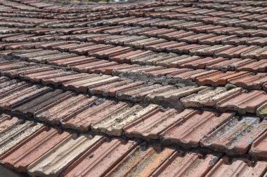 Arka plan, doku. Eski kiremitli çatı