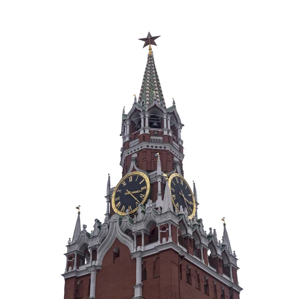 Moscow. Russia. The Red Square. Kremlin. Spasskaya Tower. Russian Federation. Travel to Russia. Hours on Red Square. Chimes on the Spassky Tower. Center of Russia. Kremlin walls. — Stock Photo, Image