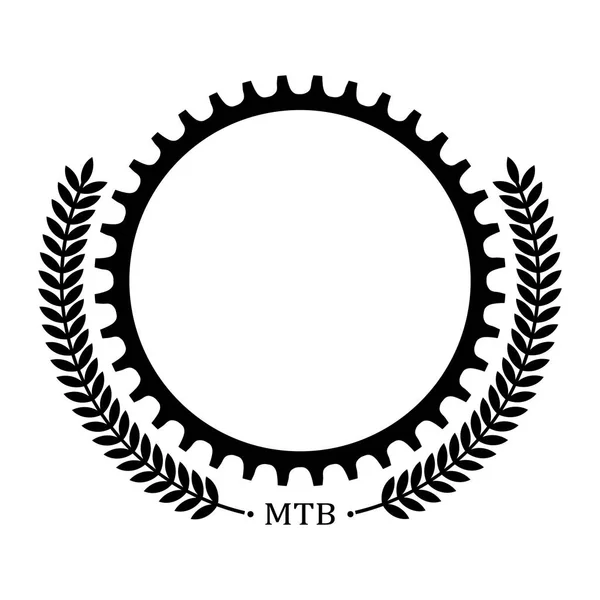 Logo Con Cadena Bicicleta Hojas Decoración Lugar Para Texto — Archivo Imágenes Vectoriales