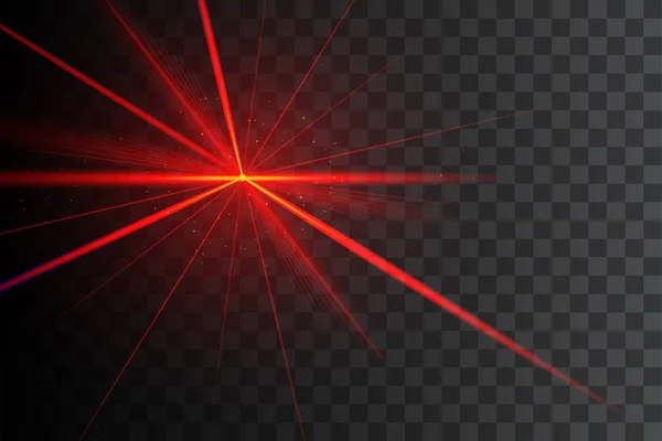 Światło Laserowe Party Przezroczystym Czarnym Tle Czerwona Wiązka Lasera — Wektor stockowy