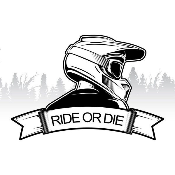 Дизайн логотипа экстремального спорта. Шаблон логотипа Motocross Downhill Mountain Biking. Вид сбоку человека в шлеме
.