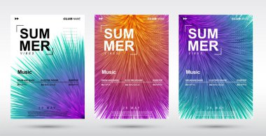 Yaratıcı elektronik müzik Fest ve elektro yaz poster. Soyut peluş degradeler müzik arka plan.