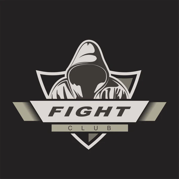 Kapüşonlu adam. Mix dövüş logosu şablonu. Dövüş Kulübü etiketi. Assasin oyun maskotu,