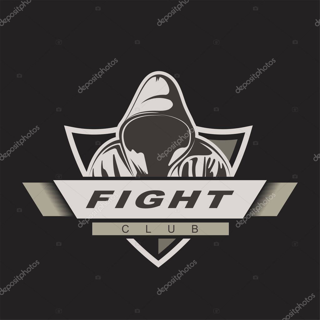 Hooded man. Mix fight logo template