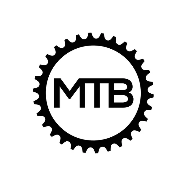 Bicycle chainring. Vector mountain bike gear logo template. — Stock Vector