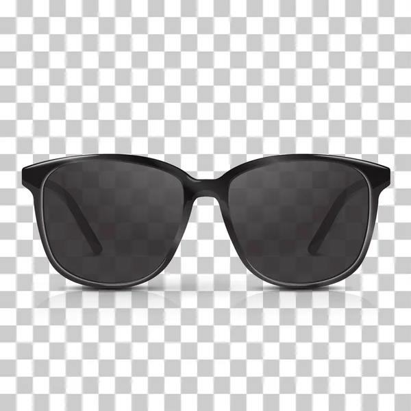 Vector realistische donkere zonnebril geïsoleerd op transpatrent achtergrond. Moderne trendy eyeware. — Stockvector