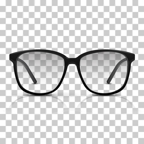 Gafas dióptricas realistas vectoriales aisladas sobre fondo transpatrente. Ojo moderno de moda . — Vector de stock