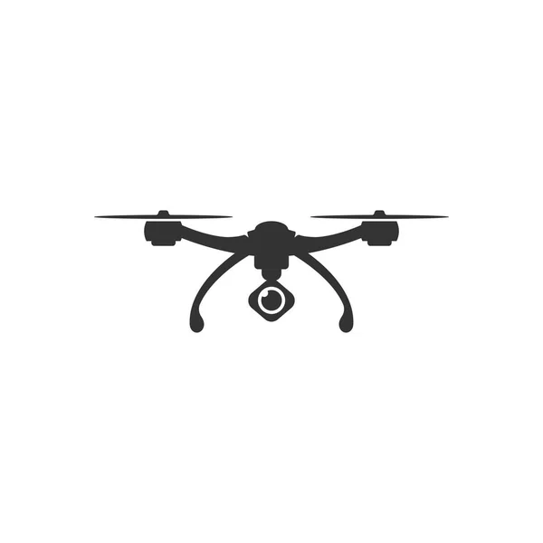 Vector drone icoon met camera. Quadrocopter geïsoleerd op witte achtergrond. — Stockvector