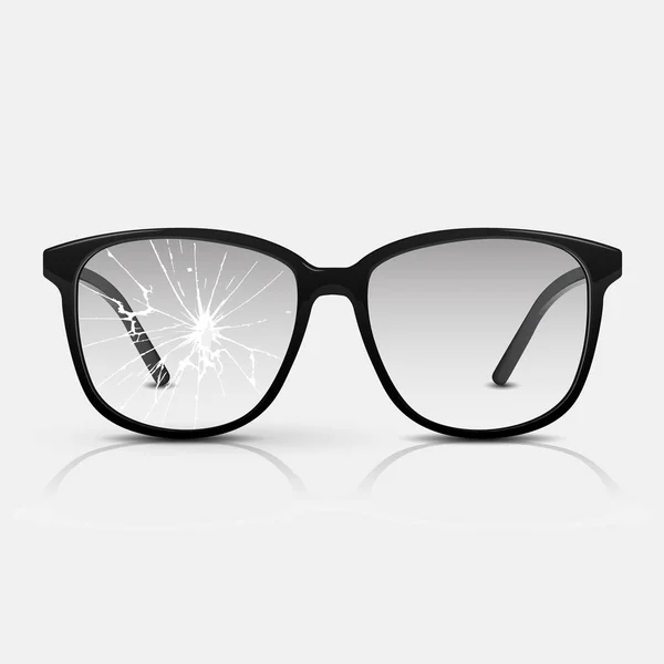 Rozbité brýle. Vektorové brýle izolované na bílém pozadí. — Stockový vektor
