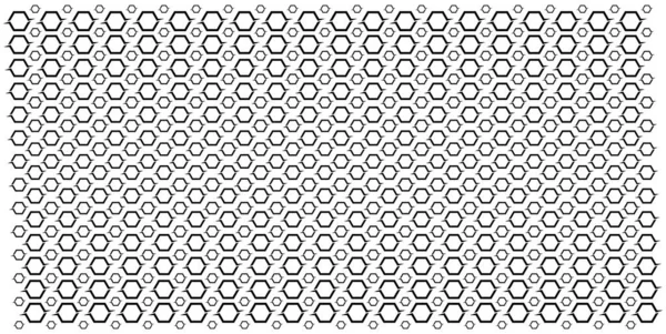 Büyük ve küçük tekrarlayan altıgenler. Soyut Geometrik Desen — Stok Vektör