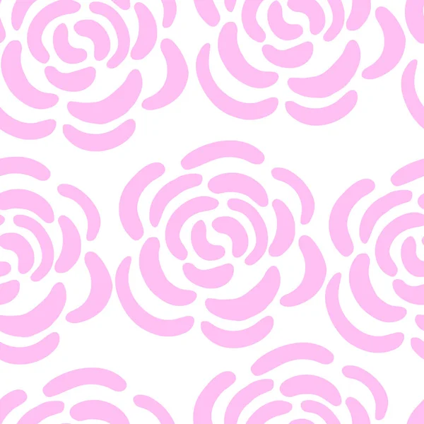 Naadloos patroon van eenvoudige roze rozen in Scandinavische stijl. Bloemen achtergrond voor het inpakken van papier en scrapbooking. — Stockvector