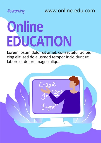 Függőleges Plakát Oktatás Online Sablon Learning Tanfolyamok Hirdetése Tanár Előadást — Stock Vector