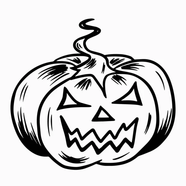 Calabaza Halloween Símbolo Garabato Dibujado Mano Del Día Todos Los — Vector de stock