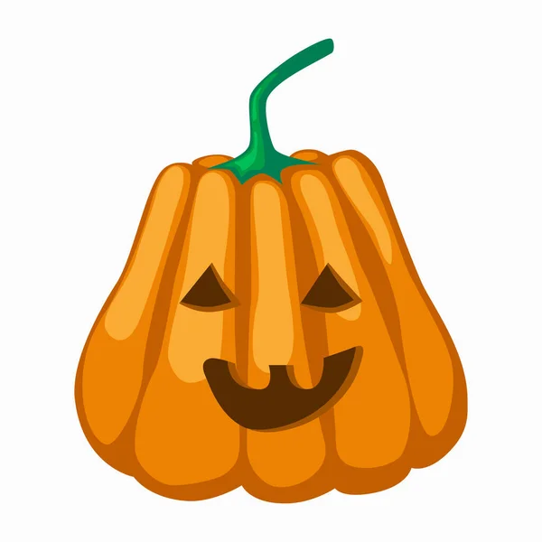 Duża Pomarańczowa Dynia Oczami Wyciąć Nos Uśmiech Usta Halloween Jack — Wektor stockowy