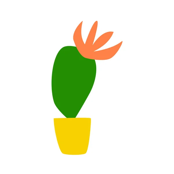 Małe Słodkie Kwitnące Kaktusy Doniczce Sukulenty Domu Roślin Ręcznie Rysowane — Wektor stockowy