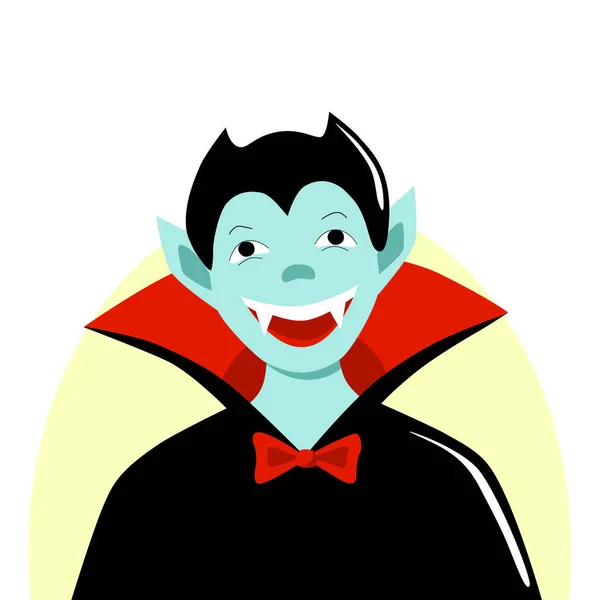 Dziecko Karnawałowym Kostiumie Dracula Avatar Dla Mediów Społecznościowych Atrybut Szczęśliwe — Wektor stockowy