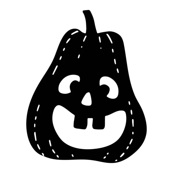 Halloween Dýně Černá Silueta Řezem Tvář Úsměv Symbol Všech Svatých — Stockový vektor