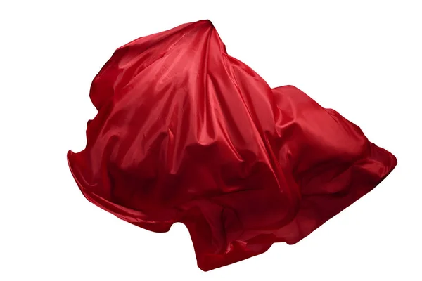 Astratto tessuto volante rosso isolato su sfondo bianco — Foto Stock