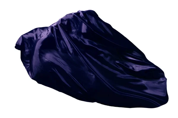 抽象紫色飞行的织品查出在白色背景 — 图库照片