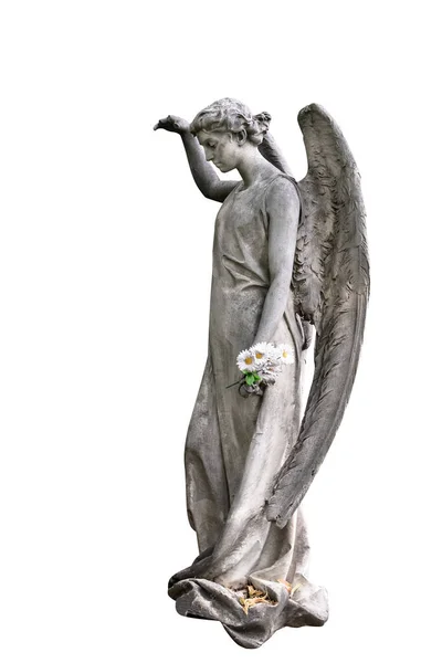 Beyaz bir melek heykeli. — Stok fotoğraf