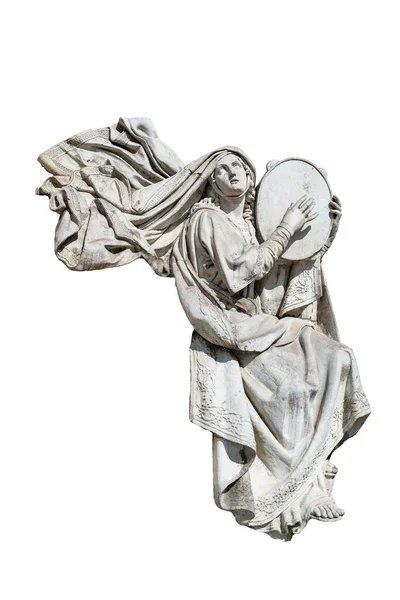 Άγαλμα ενός νεαρού αγγέλου απομονωμένου στο λευκό — Φωτογραφία Αρχείου