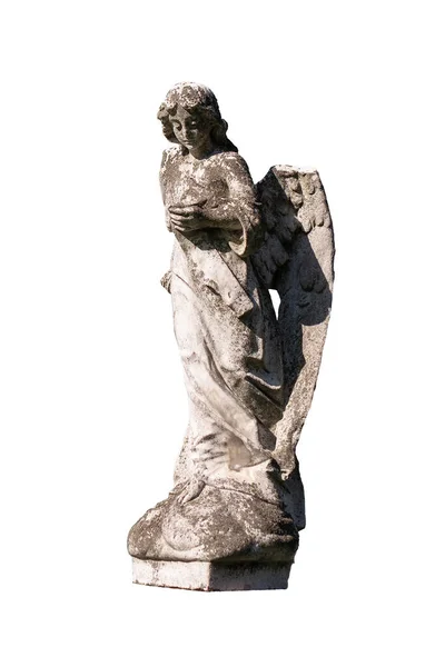 Statue eines jungen Engels isoliert auf weiß — Stockfoto