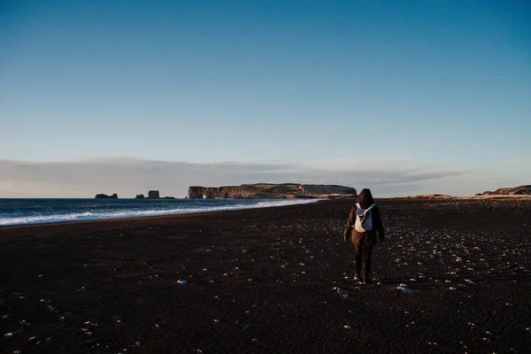 Playa Reinsfjara Islandia Atardecer — Foto de Stock