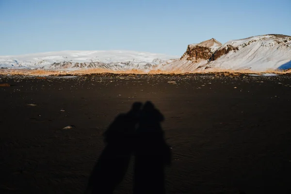 Pôr Sol Reinsfjara Beach Islândia — Fotografia de Stock