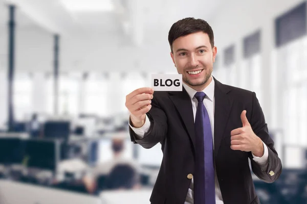 Negócio Tecnologia Internet Conceito Rede Jovem Empreendedor Mostrando Palavra Chave — Fotografia de Stock