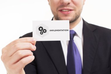 İş, teknoloji, internet ve ağ kavramı. Anahtar kelime gösterilen genç girişimci: uygulama