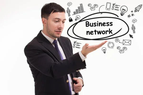 Business Technologie Internet Und Netzwerkkonzept Jungunternehmer Denkt Über Schritte Für — Stockfoto