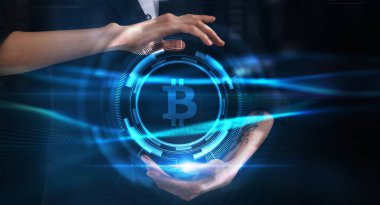 İş, teknoloji, internet ve ağ konsepti. Genç işadamı başarılı bir büyüme için adımlar üzerinde düşünüyor: 