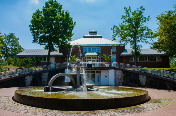 Fountain in front of the restaurant