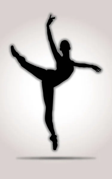 Danser Silhouet Black Ballerina — Stockvector