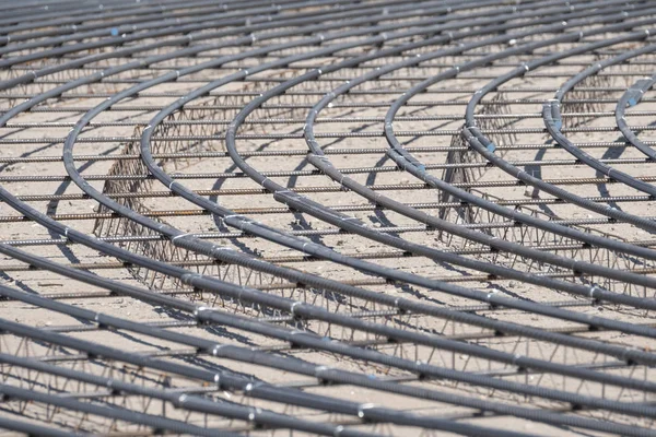 Stalen Rails Voor Gewapend Beton Close Van Stalen Rails Geometrische — Stockfoto