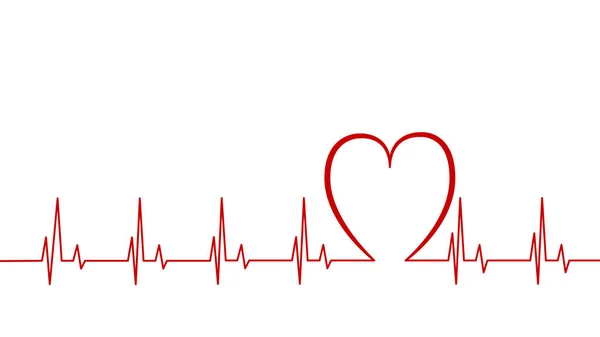 Hart Puls Rode Witte Kleuren Cardiogram Mooie Gezondheidszorg Medische Achtergrond — Stockvector