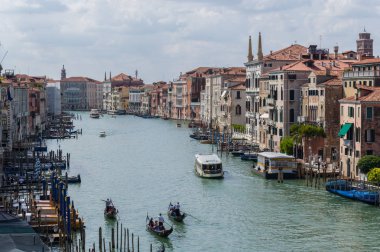 Venedik, İtalya (7 Eylül 2019) - Canal Grande'nin panoramik manzarası