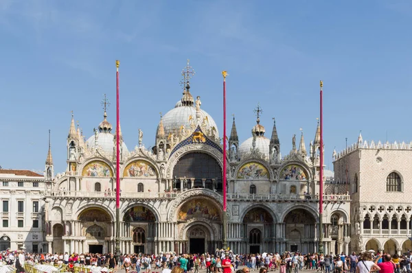 Venedik, İtalya (7 Eylül 2019) - San Marco'nun güzel Bazilikası manzarası