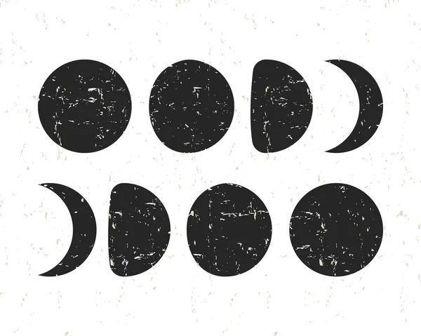 Lunar phases isolated on white background