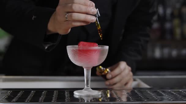 Work of a barman. cocktail video footage — Stock Video