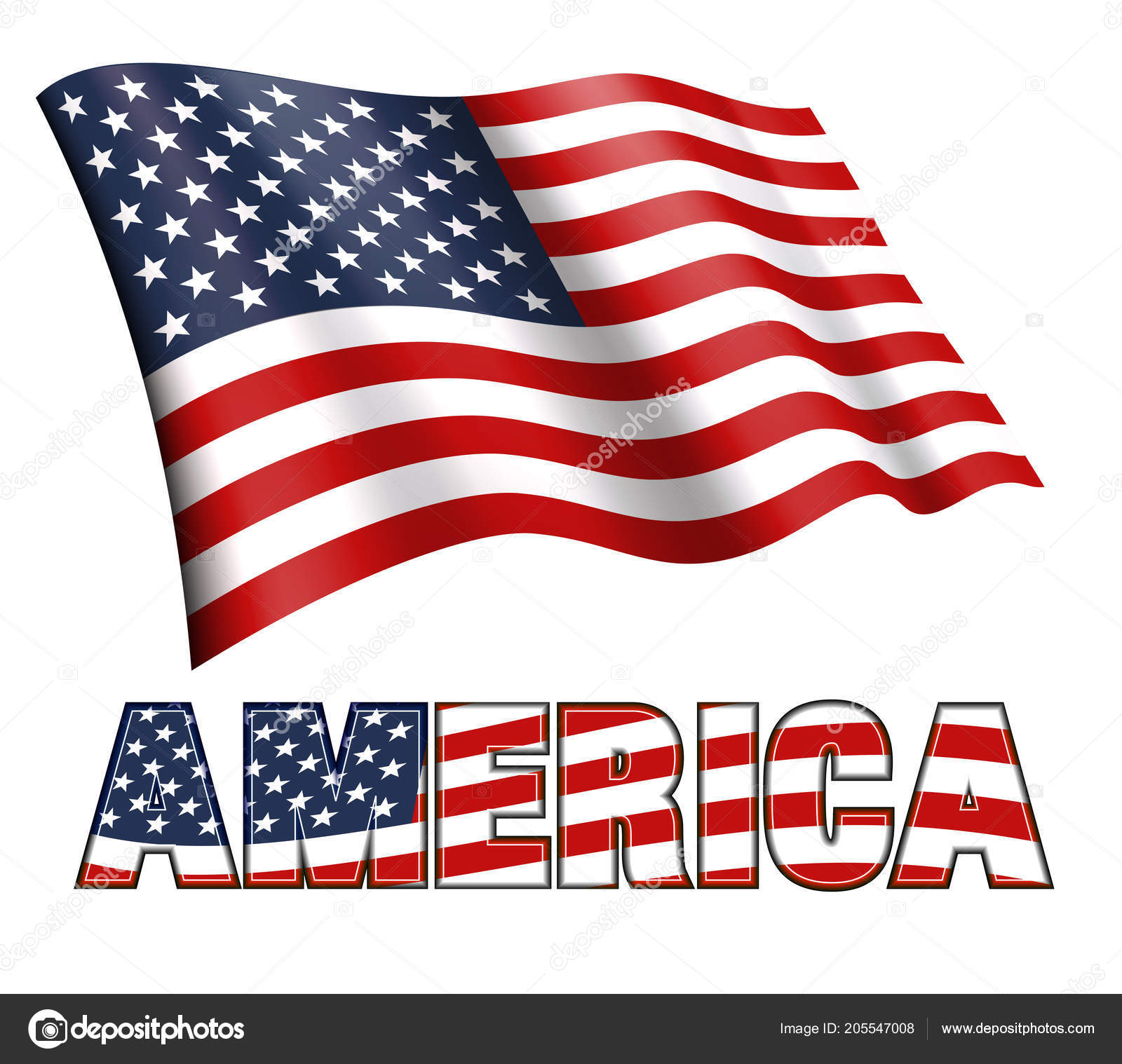 Download American Flag Waving America Stars Stripes — Stock Vector ...