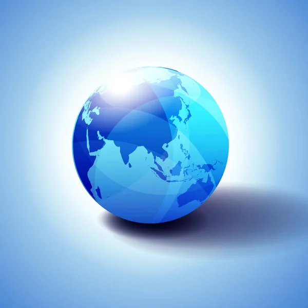 China Asia Background Globe Icon Illustration Glossy Shiny Sphere Global — Stock Vector