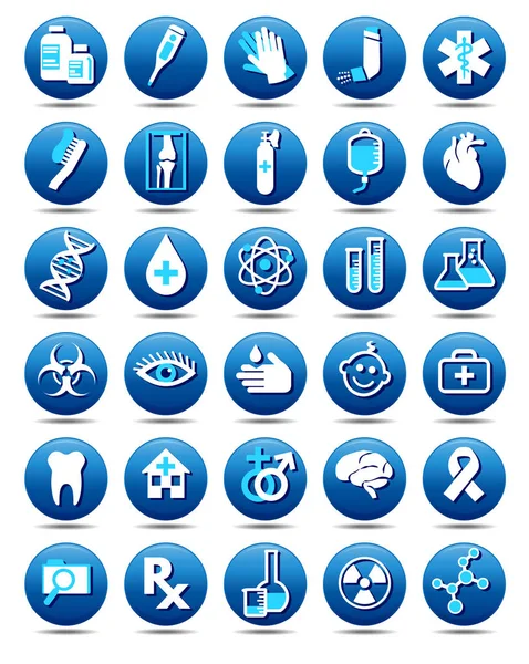 Sammlung Medizinischer Symbole Für Das Gesundheitswesen Symbole Eine Reihe Von — Stockvektor